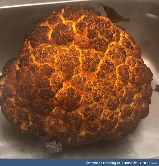 Smoked cauliflower looks like an explosion