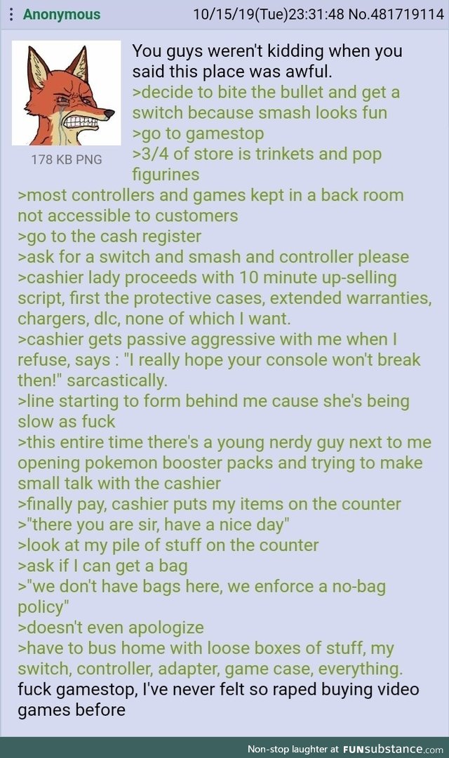 Anon goes to gamestop