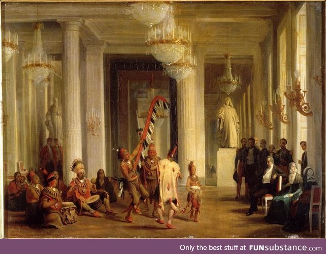 21/04/1845, George Catlin invited Native Americans to dance in his museum.