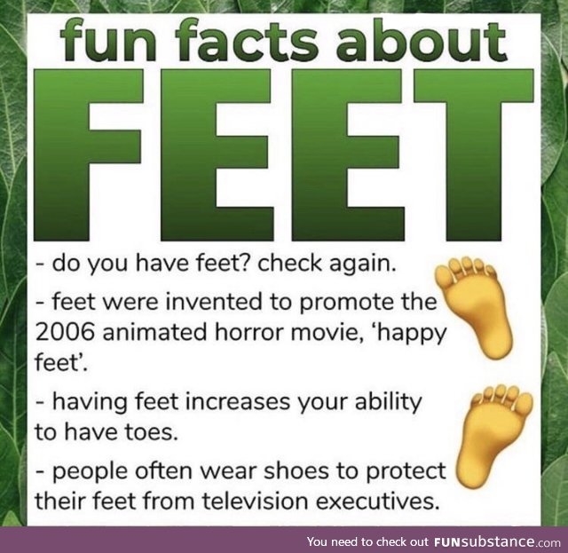 Facts About Feet: there is a direct link between feet existing, and spam on the internet