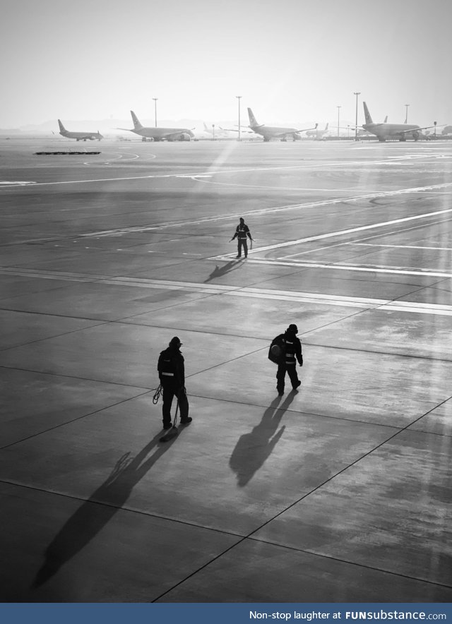 Ground crew at Incheon International Airport