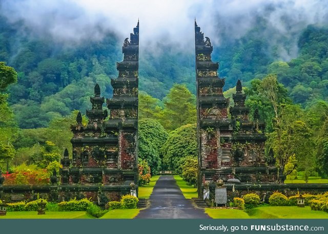 This stunning temple entrance in Bali, Indonesia