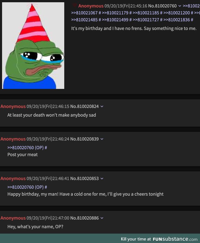 Anon gets wished happy birthday