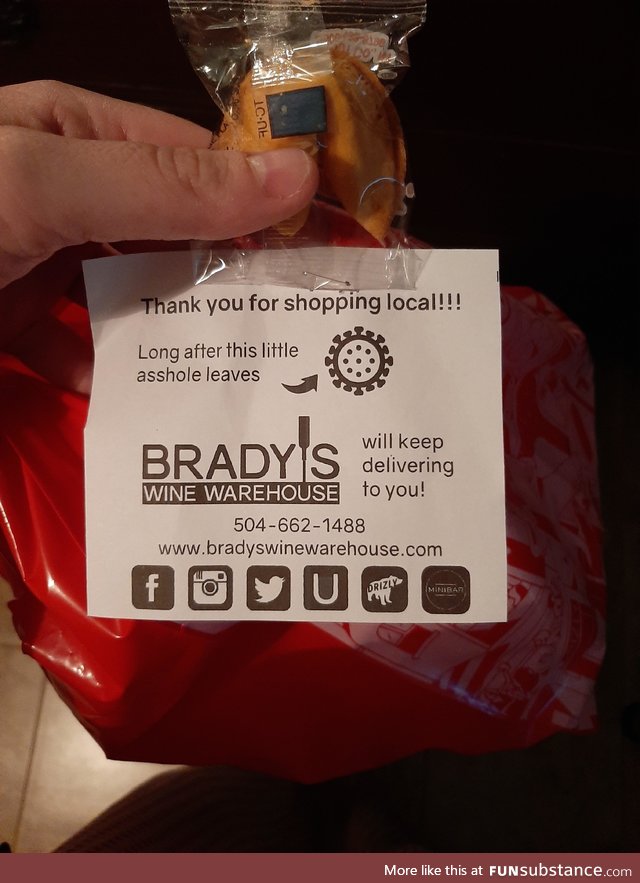 I ordered rum to be delivered, and this came with it