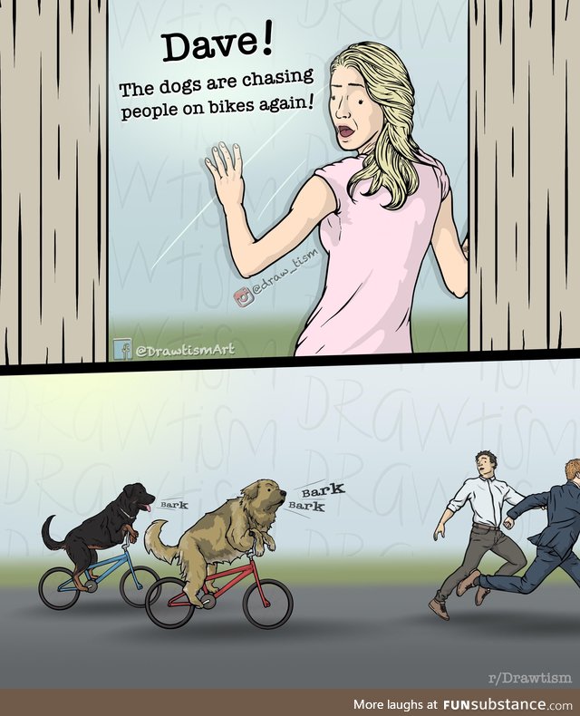Chased by dogs