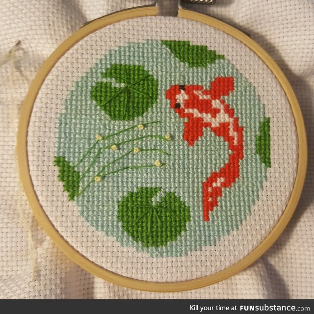 Cross Stitch Koi Pond