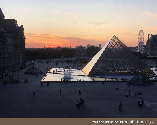 Don’t know who else to share with, Louvre at sunset