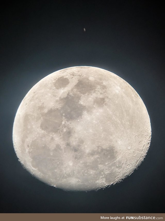 Saturn and the moon in one frame