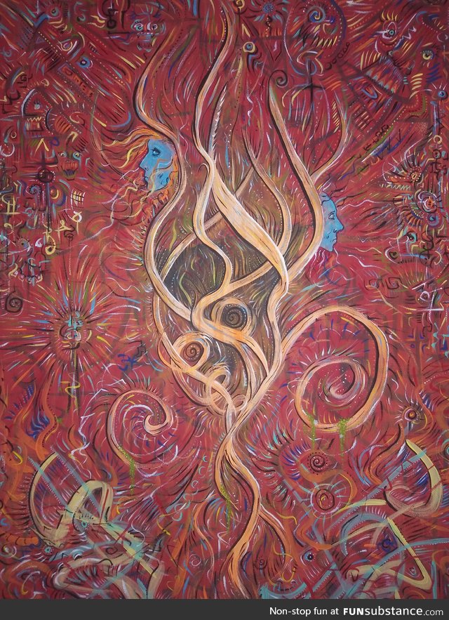 Broken. Acrylic on canvas trip painting