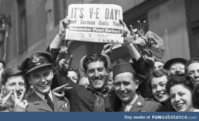 Today 75 years ago, Germany officially surrendered, happy V.E. Day!