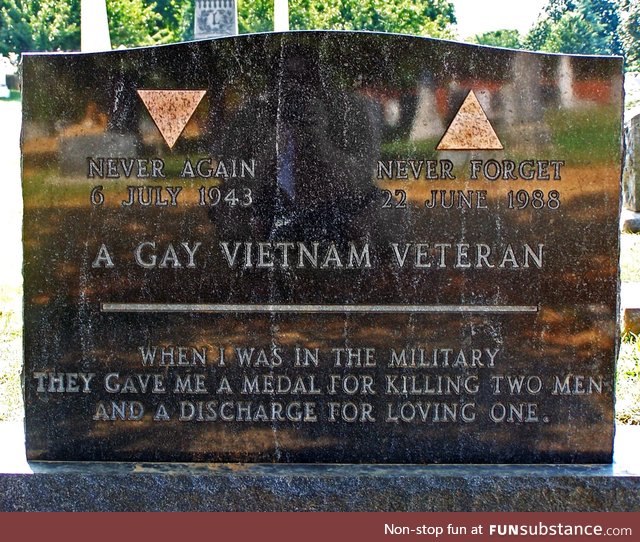 Gay Vietnam veteran tombstone