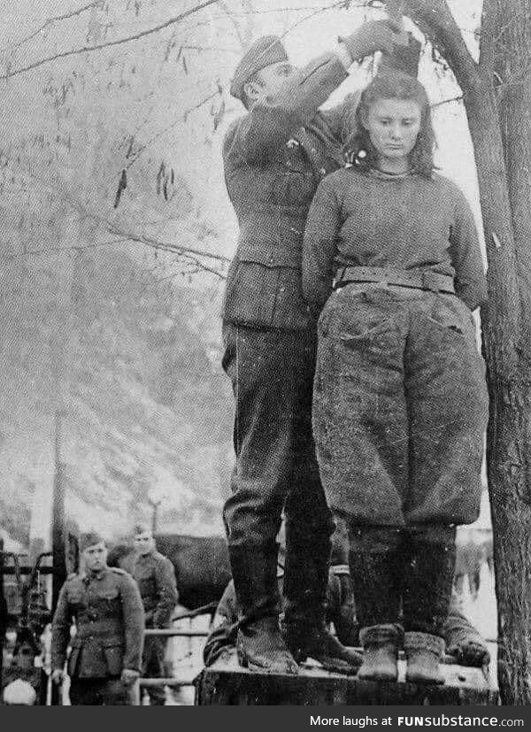 On February 8th, 1943, Nazis hung 17 year old Yugoslav Radić. When they asked her the