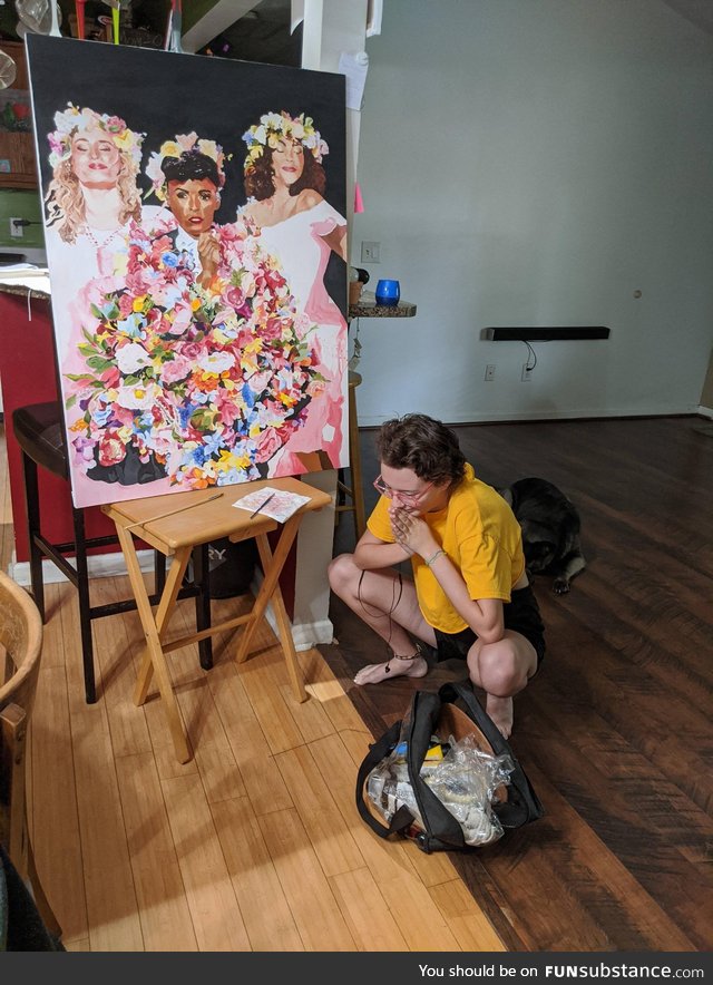 After six months, my daughter finished an epic piece of Janelle Monáe