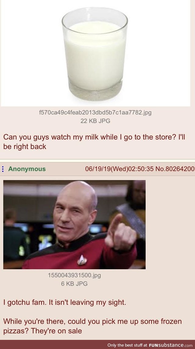 Anon watches ops milk