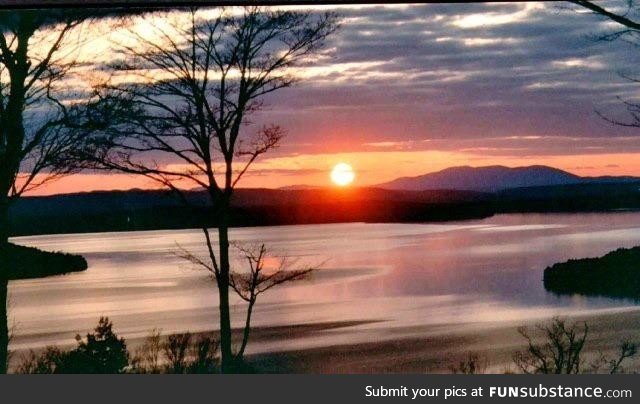Sunset from my parents deck. When they moved we found boxes of disposable cameras. I had