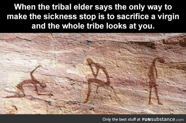 Tribal Elders know a virgin when they sacrifice one