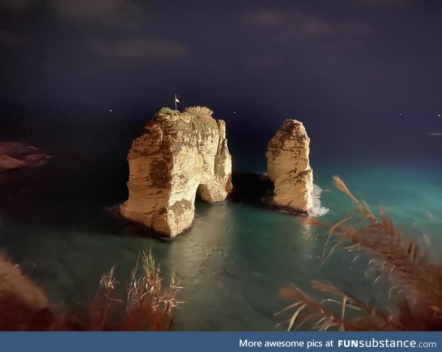 The two rocks of beirut beach, photo taken by myself