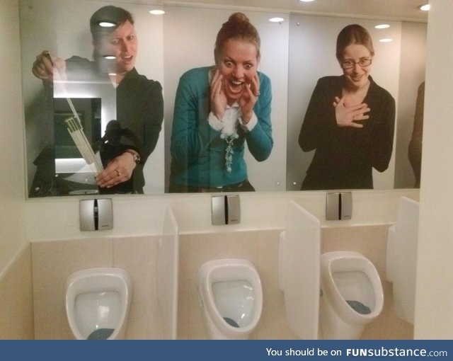 These ladies were in the men’s room in Belgium!