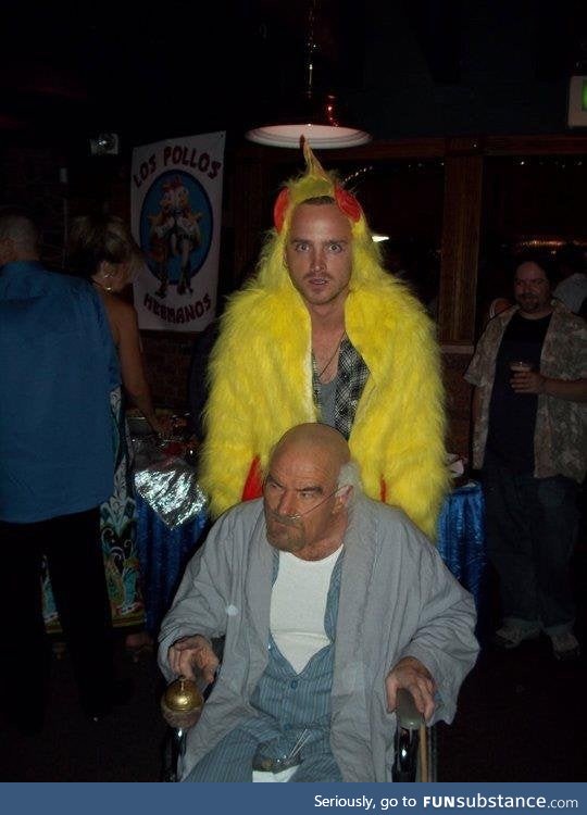 Bryan Cranston & Aaron Paul as Hector Salamanca and Pollos Hermanos chicken