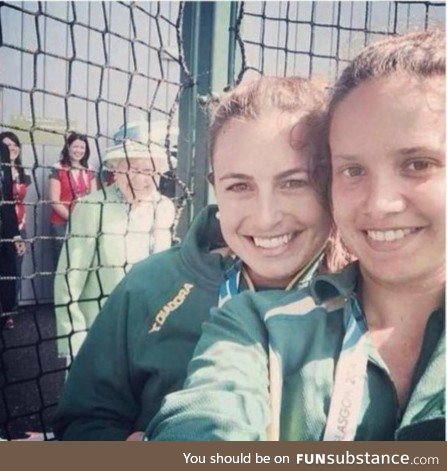 Photobomb level: Queen of England