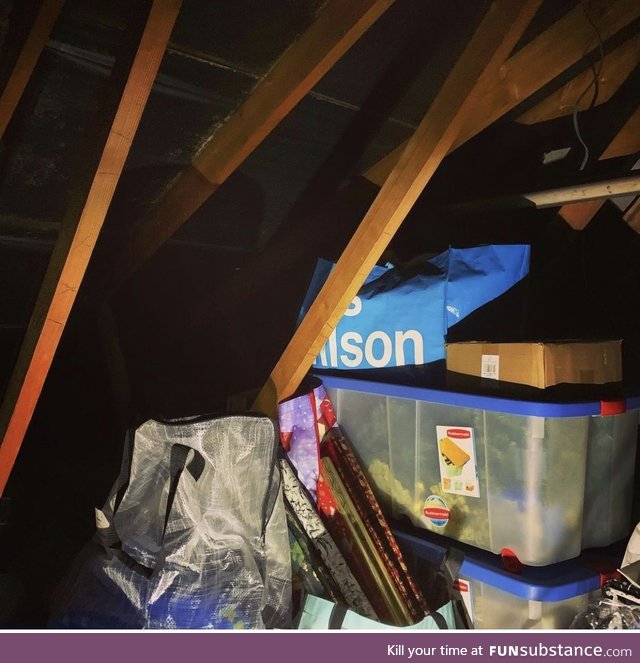 Here is a photo of my Christmas tree still in the loft because it’s only NOVEMBER