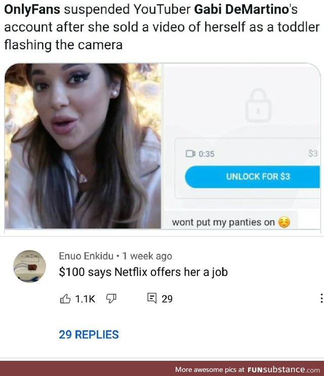 Idk if Netflix is hiring, but pretty sure Gabi DeMartino would fit right in (OnlyFans)