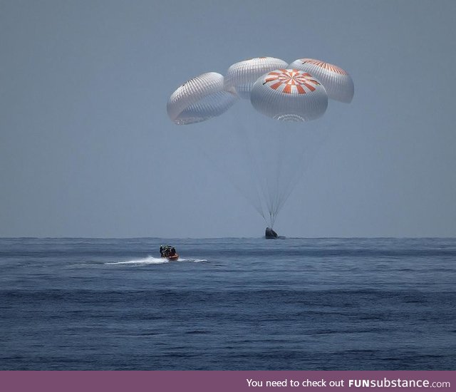 "Welcome back to planet Earth and thanks for flying SpaceX"