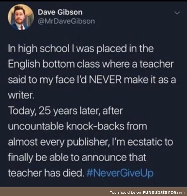 Never give up, NEVER SURRENDER!