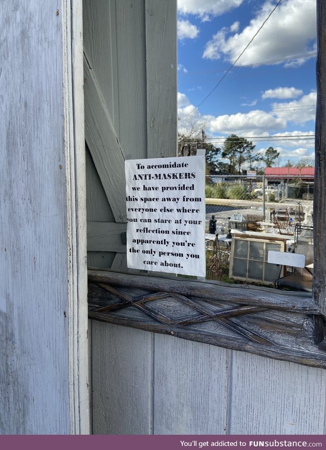 Given I’m in the south eastern US, this was a refreshing sign to see