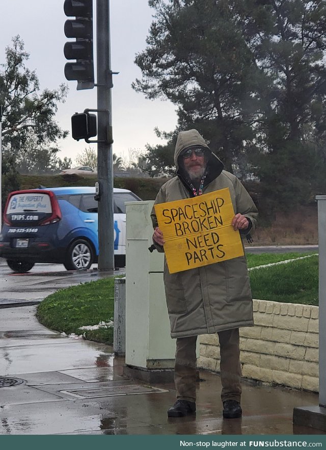 Homeless man in SD, California