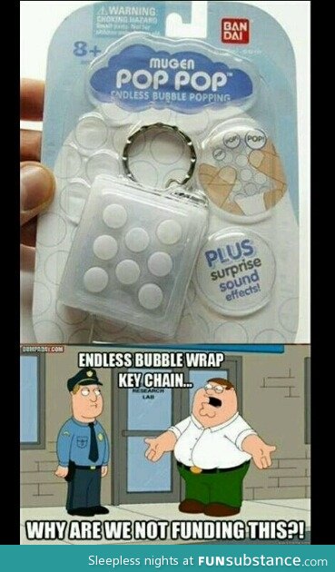 Bubble wrap keychain