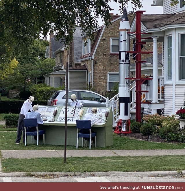 The neighbor's Halloween decoration for this year. We are go for spooky!