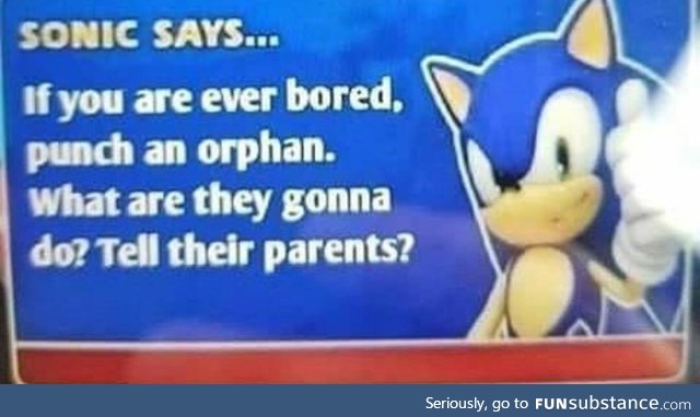 Sonic is spitting some advice