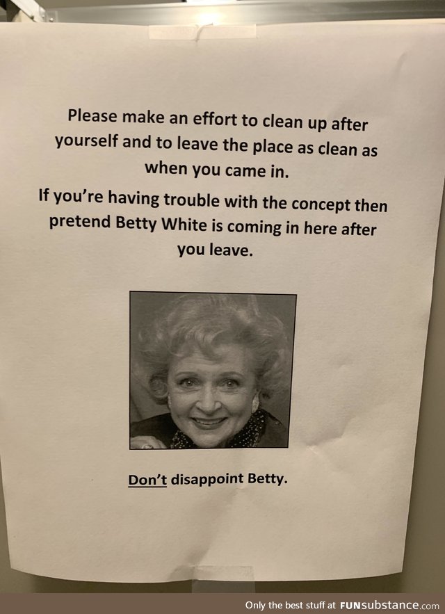 Posted in the office bathroom