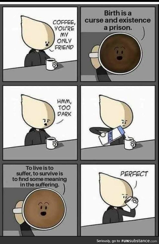 Imagine drinking coffee unironically