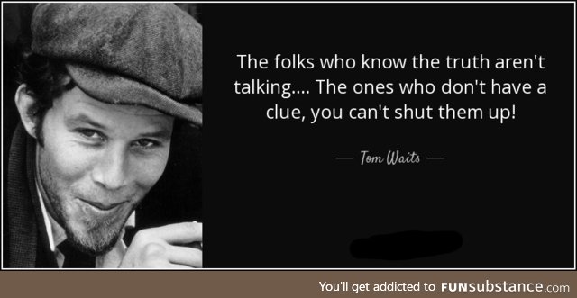 Tom Waits waits with the weight of tom-toms around his waist