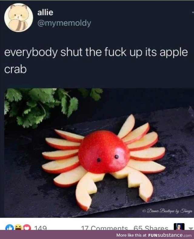 Apple Crab, the Delicious Decapod Destroyer of Insides