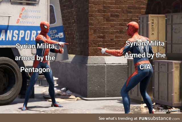 I hope these are the Syrian militia Spider-Man memes you're looking for