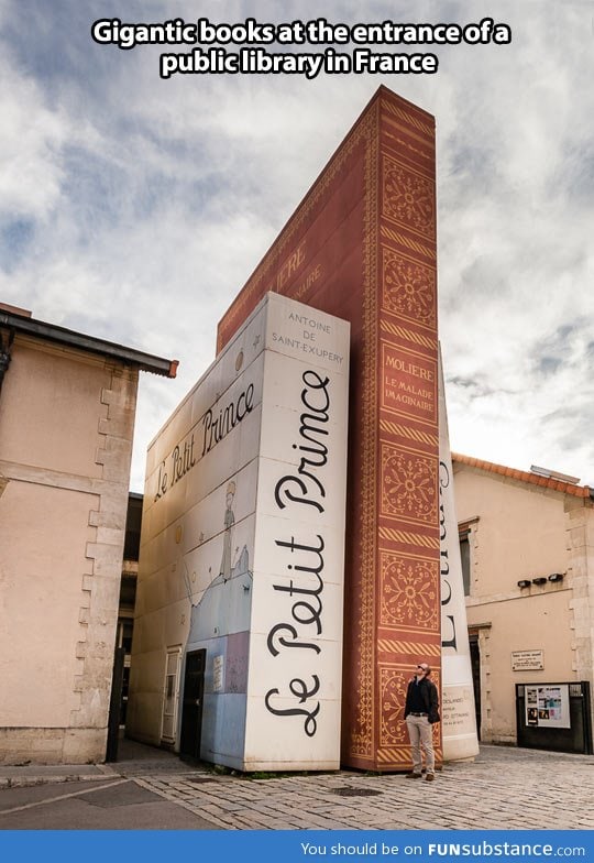 Entrance to a library in France