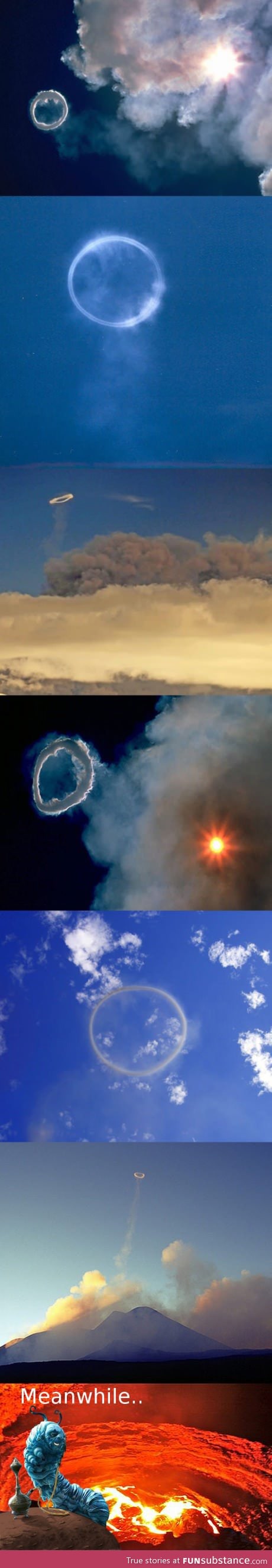 Volcano smoke rings