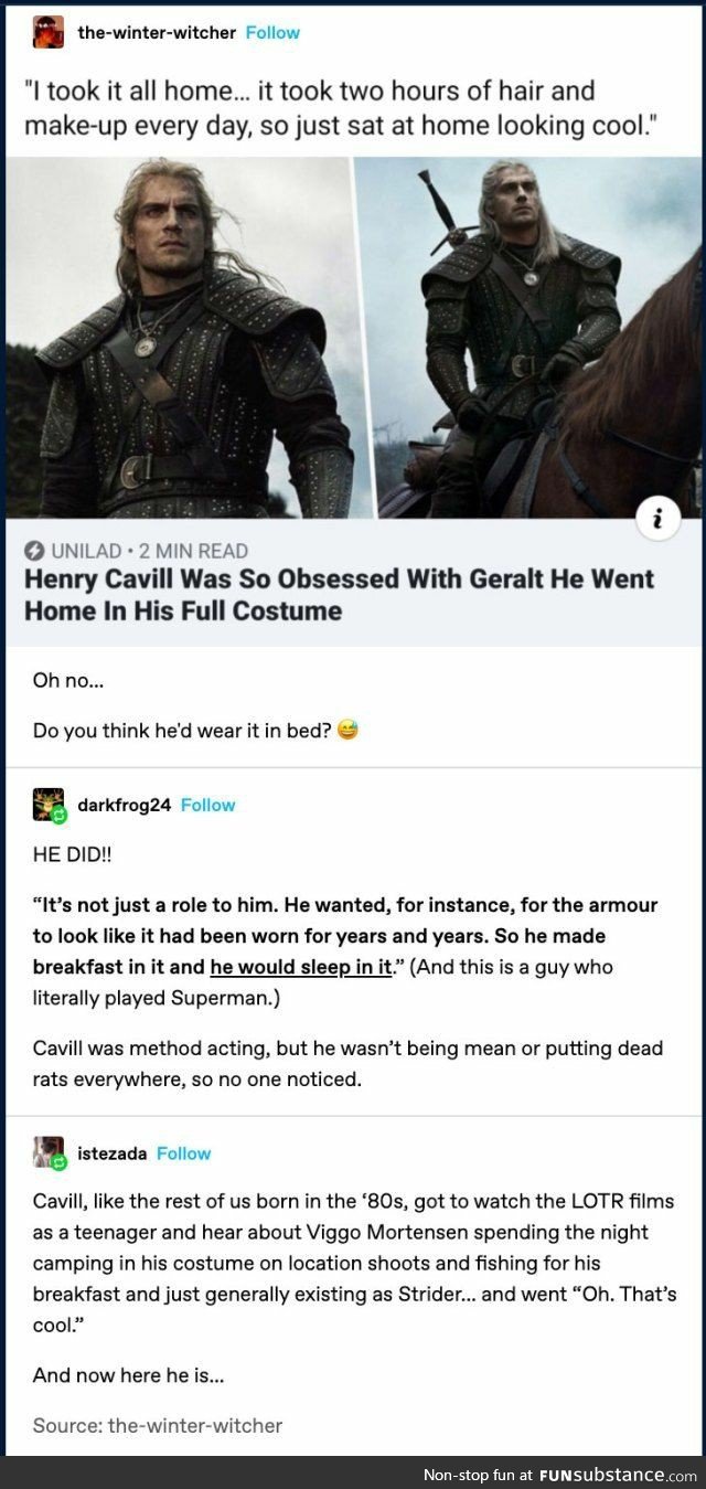 Henry Cavill Viggo Mortensen method acting