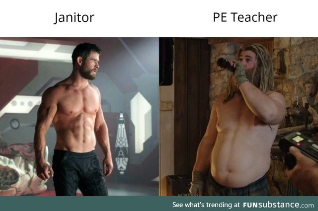 Janitor vs PE Teatcher
