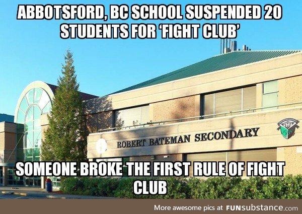 Someone broke the first rule of fight club
