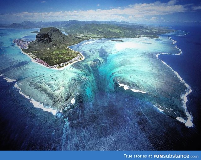 A waterfall under the sea