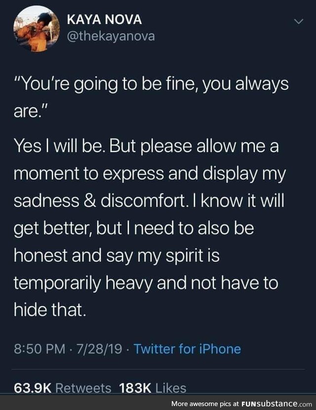 Honesty about emotion is important