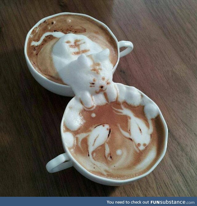 Coffee Art #6 - A Very Koi Cat
