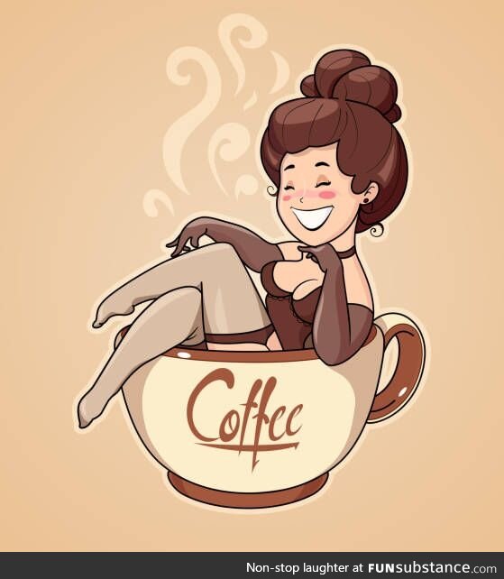 "Mrs. Coffee, you're trying to seduce me, aren't you?"
