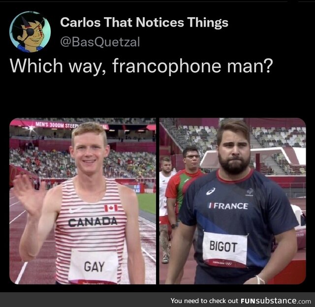 Most masculine Canadian vs most tolerant Frenchman