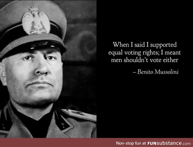 Benito Mussolini: Equal rights champion