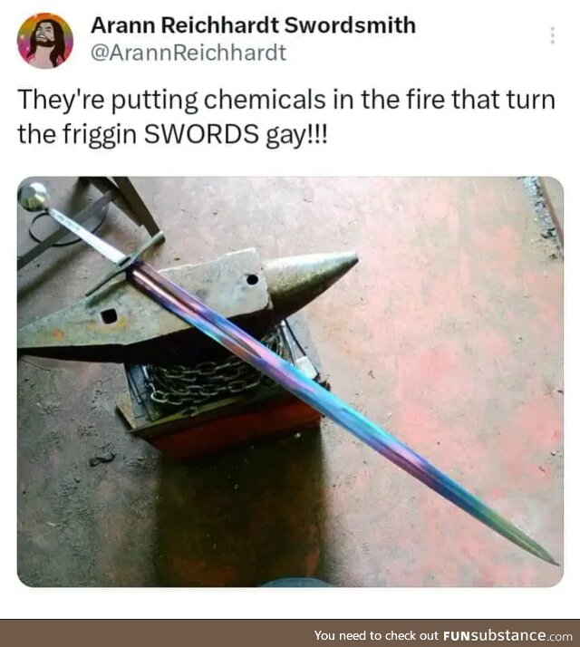 Get in loser. We're turning the fricking swords gay.